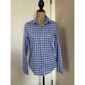 Frank & Eileen Barry Crinkle Plaid Button Up Shirt Size M
